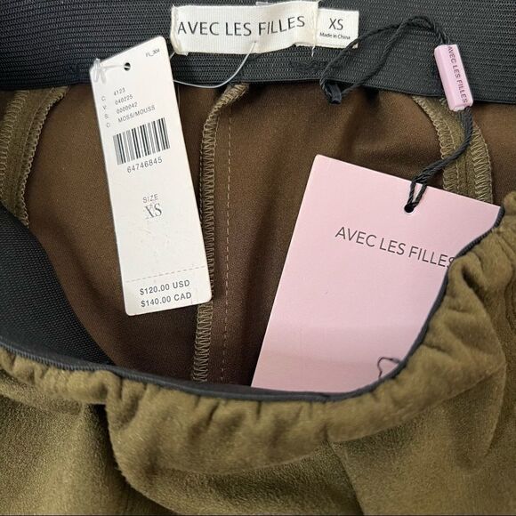 Anthropologie | Avec Les Filles Slit-Front Sueded Leggings Size XS - Picture 7 of 8